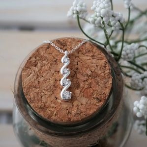 925 Silver Spiral Necklace with Cubic Zirconia